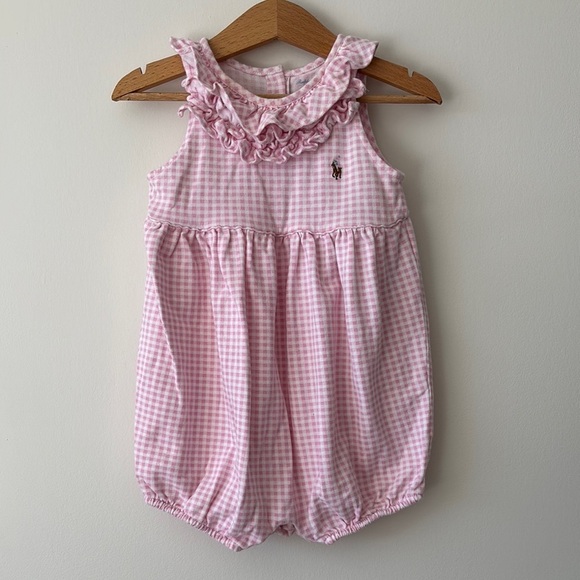 Ralph Lauren Pink Gingham One Piece - Picture 1 of 3